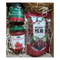 Zestaw Świateczny (Świeca sojowa, Napar z maliną,Dżem truskawkowy)